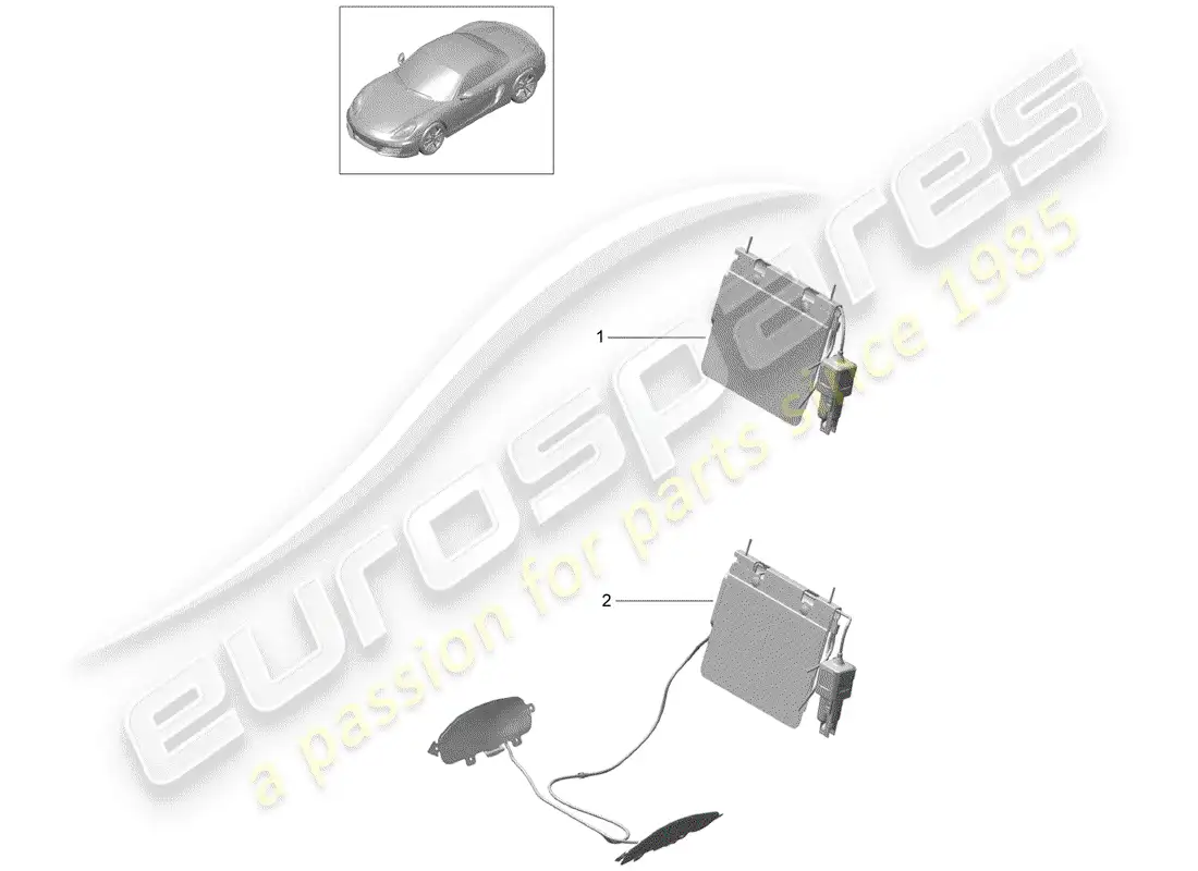 porsche 2015 (981 boxster) soporte lumbar diagrama de piezas
