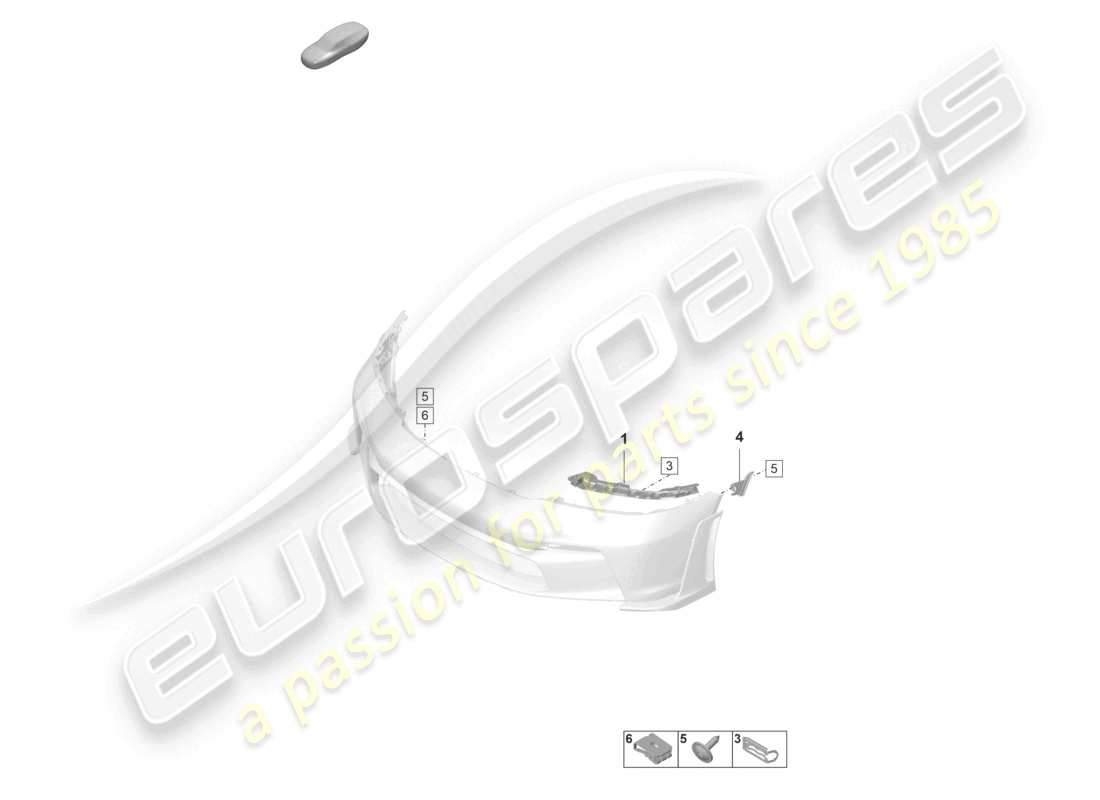 porsche 2024 (992-2 gt3/rs/st) fijaciones de parachoques gt3 rs diagrama de piezas
