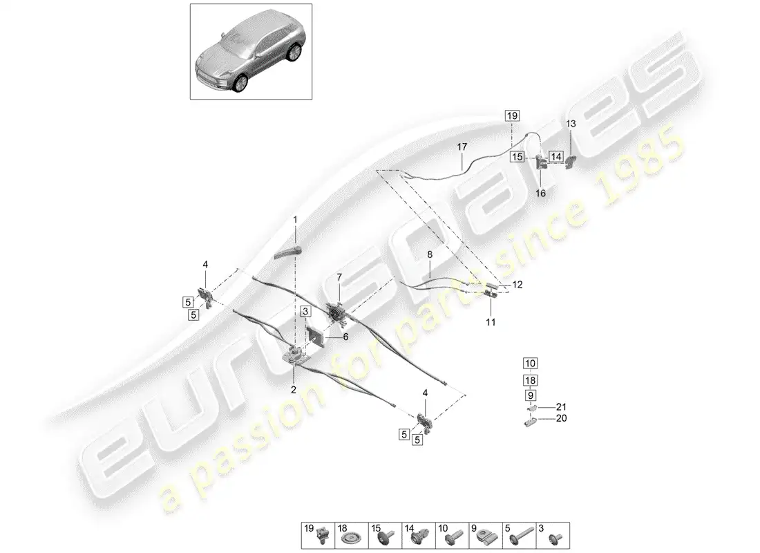 porsche 2019 (macan) cubrir diagrama de piezas