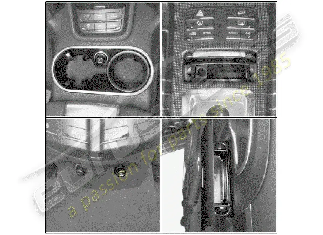 porsche 2012 (tequipment cayenne) paquete fumador diagrama de piezas
