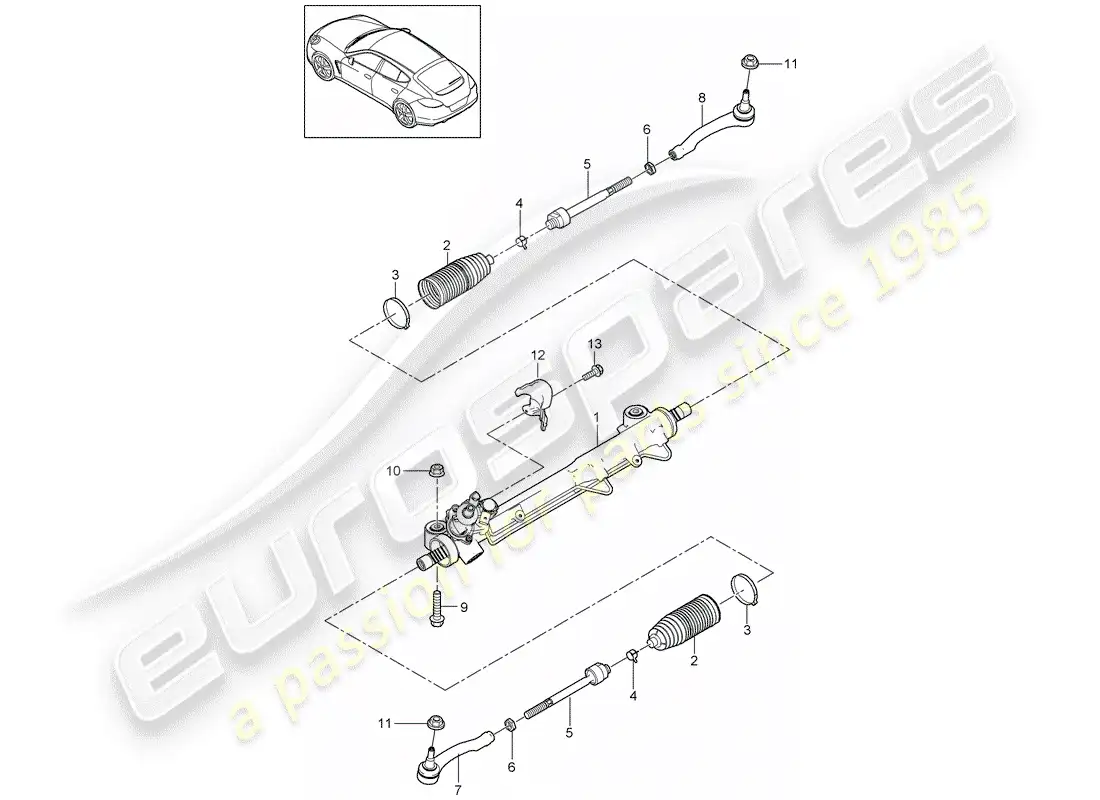 porsche 2016 (panamera 970) dirección asistida diagrama de piezas