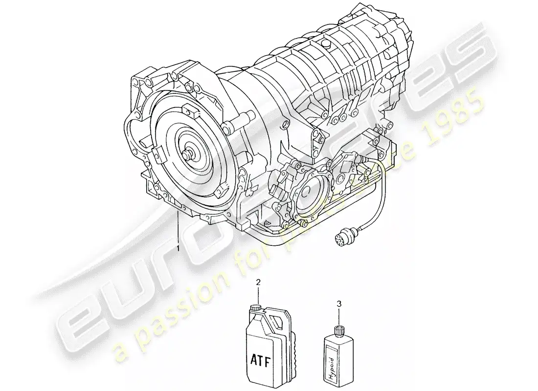 porsche 1998 (996) tiptronic - - caja de cambios - no listo para instalación - d >> - mj 2001 diagrama de piezas