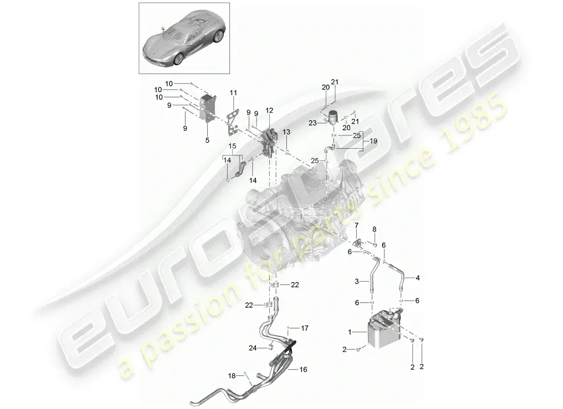 porsche 2015 (918 spyder) - pdk - diagrama de piezas