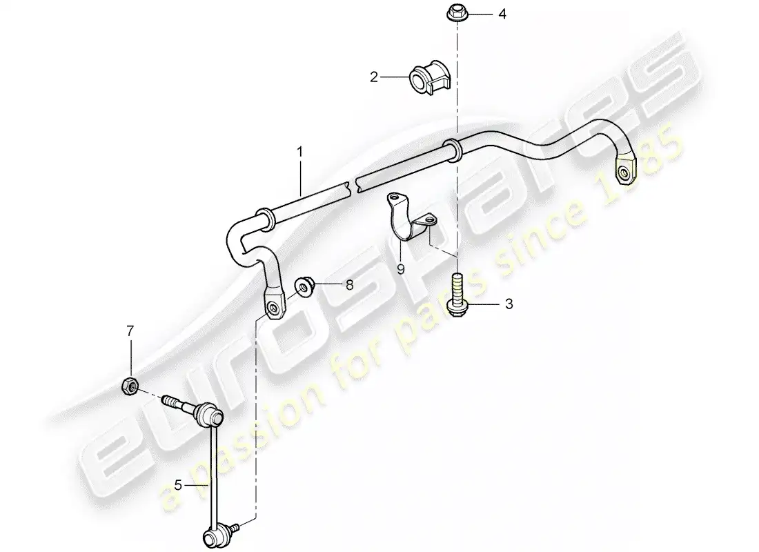 porsche 2005 (997-1) estabilizador diagrama de piezas