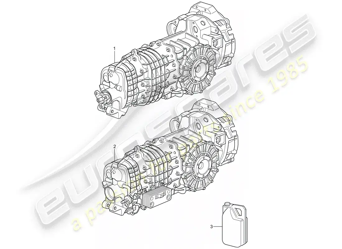 porsche 2009 997-2 turbo / gt2 transmisión de repuesto diagrama de piezas