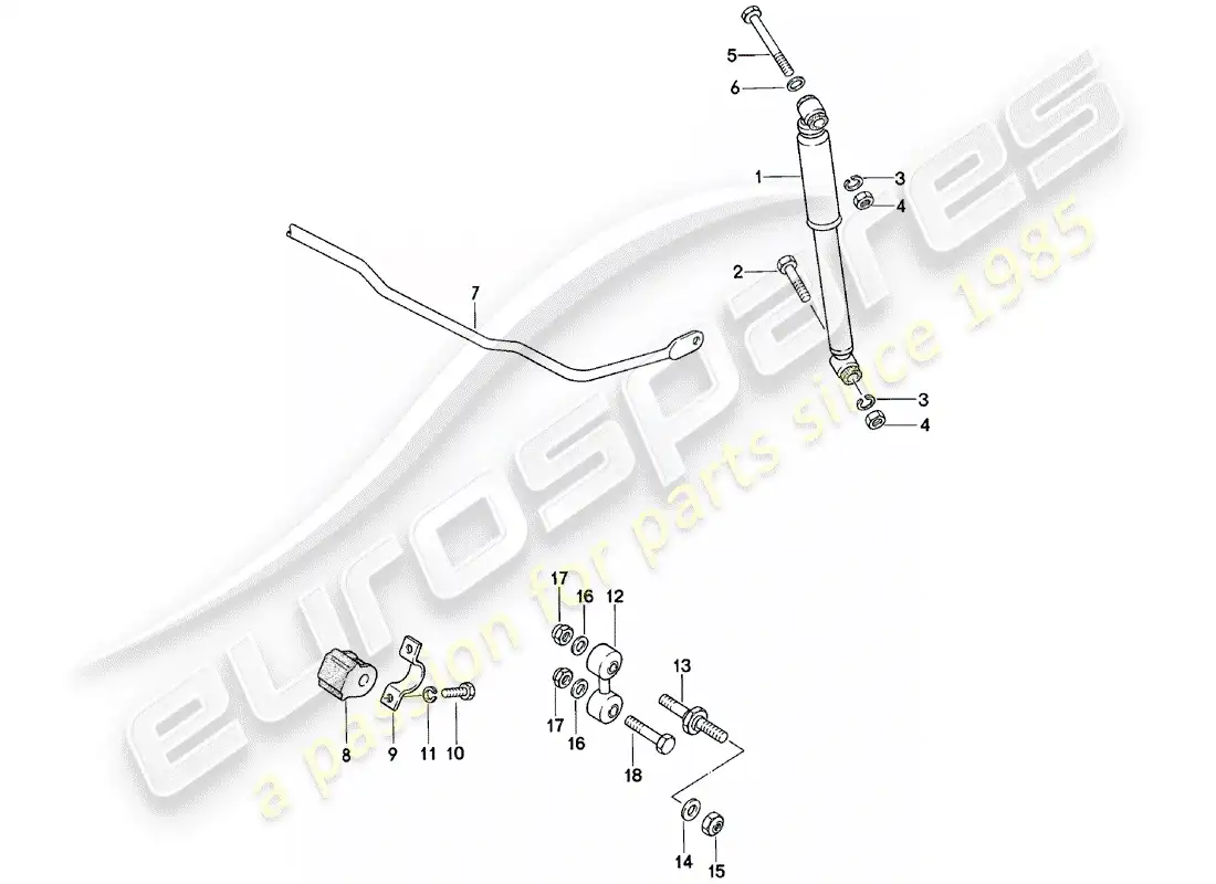porsche 1985 (924) amortiguador de vibraciones - estabilizador diagrama de piezas