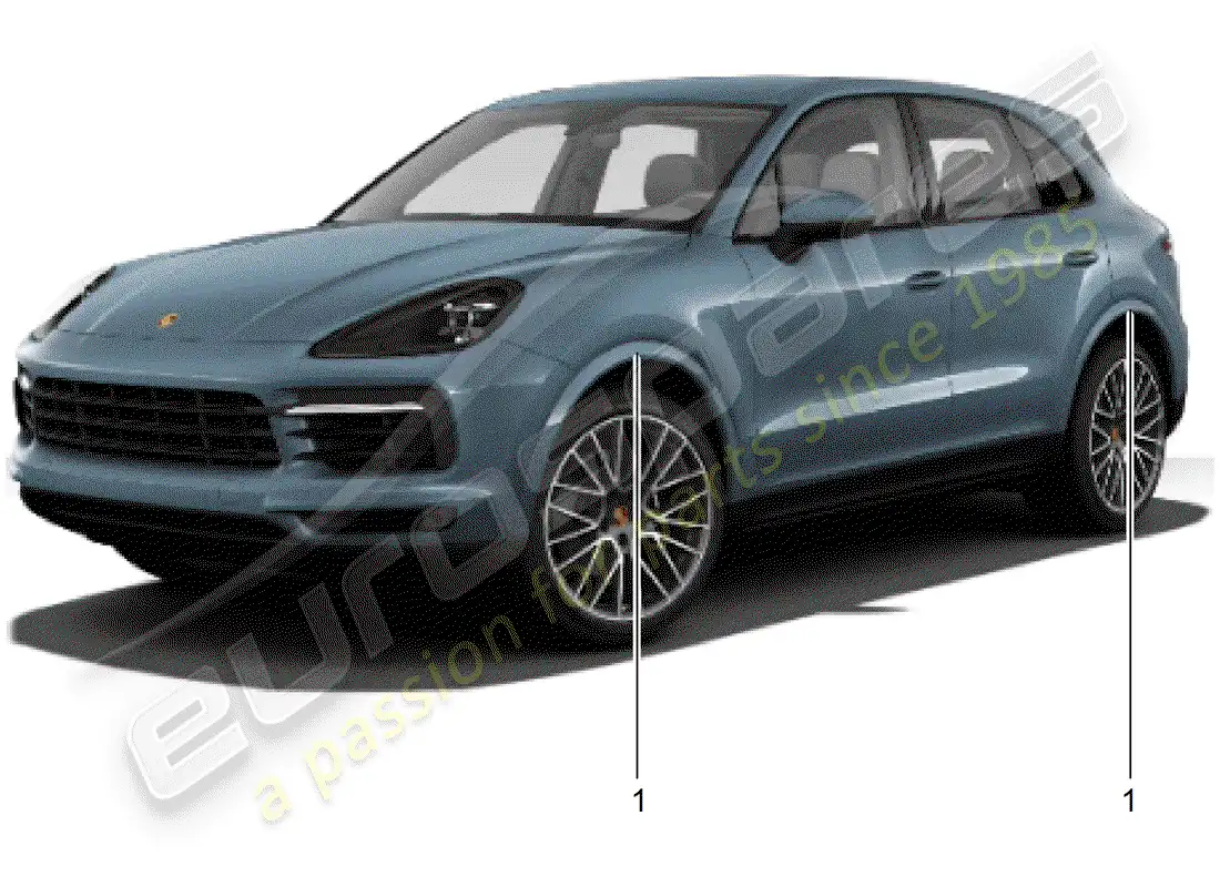 porsche 2013 (tequipment cayenne) extensión del alojamiento de la rueda diagrama de piezas