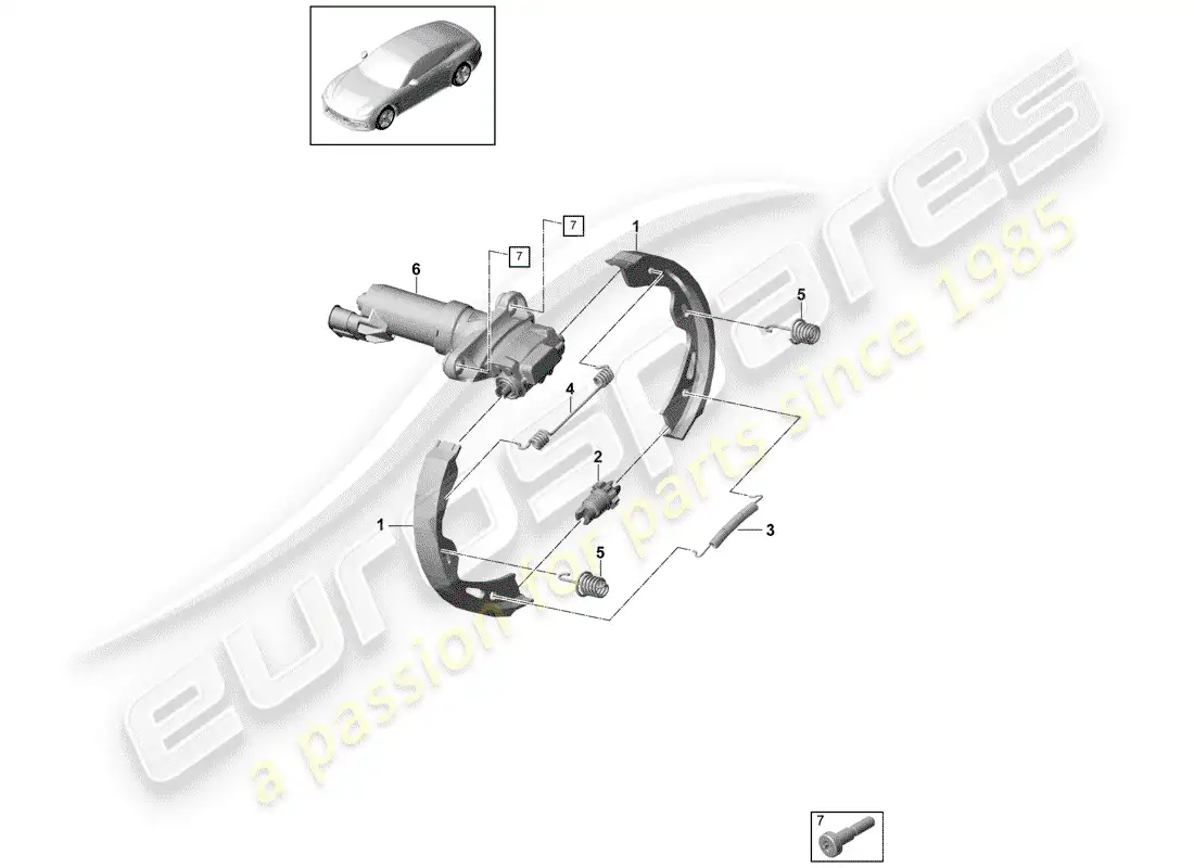 porsche 2019 (panamera 971-1) parking brake diagrama de piezas