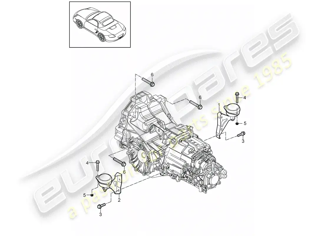 porsche 2012 (987 boxster) - pdk - diagrama de piezas
