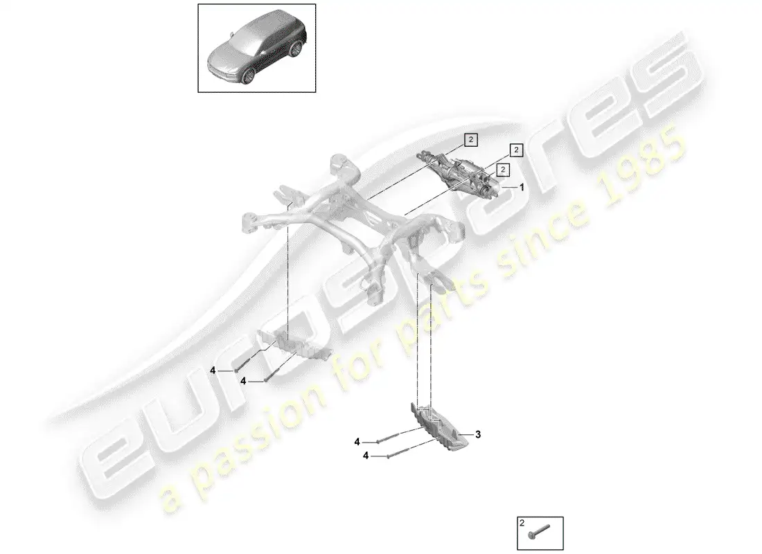 porsche 2018 (cayenne e3 9ya/9yb) aparato de gobierno diagrama de piezas