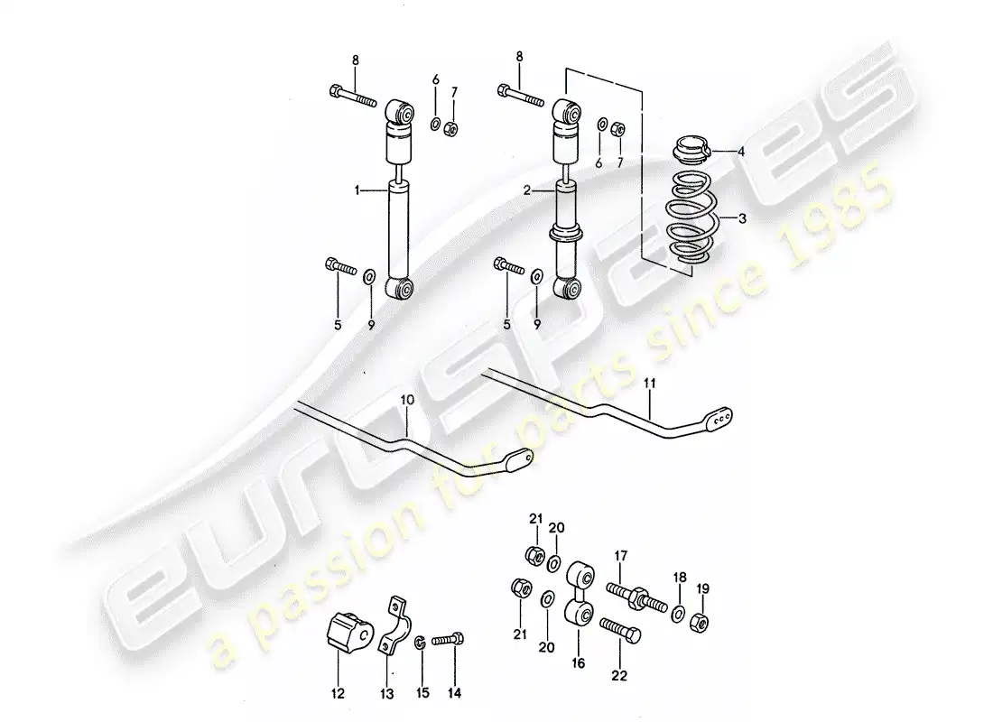 porsche 1992 (968) amortiguador de vibraciones - estabilizador diagrama de piezas