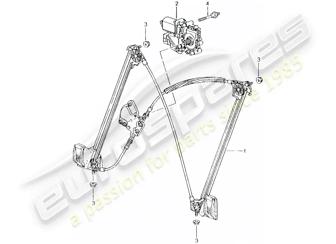 porsche 1998 (986 boxster) regulador de ventana diagrama de piezas
