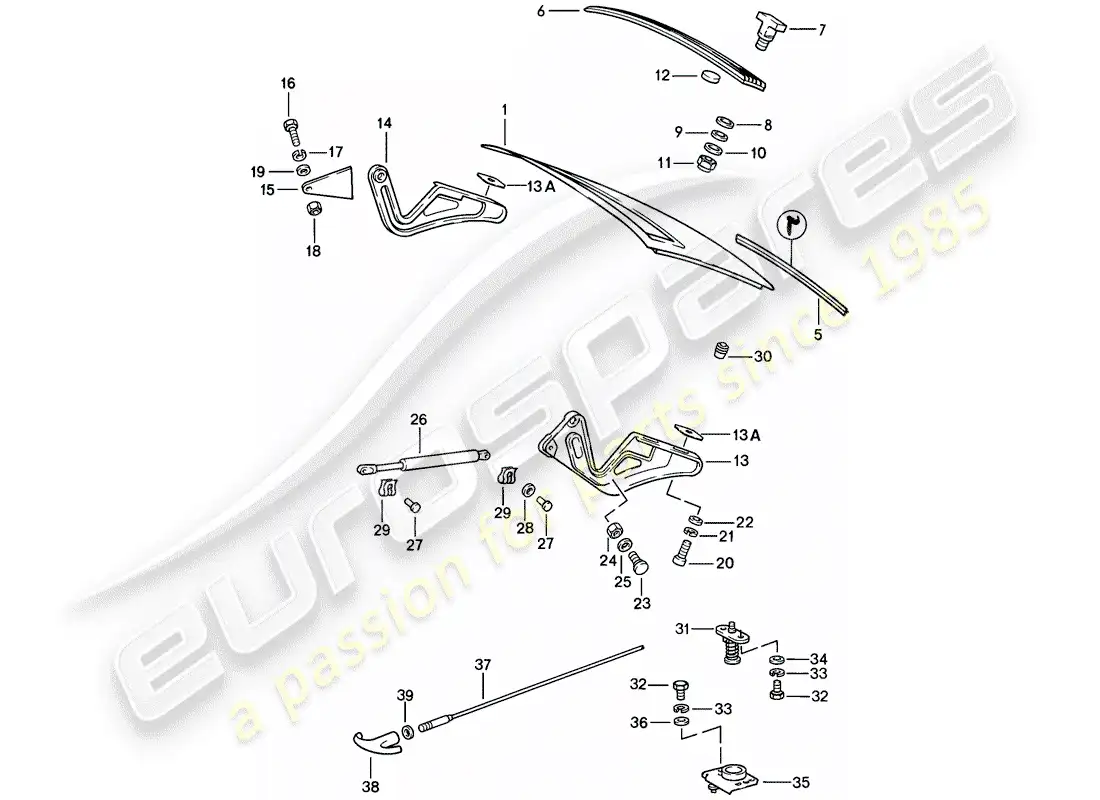 porsche 1984 (911) cubrir diagrama de piezas