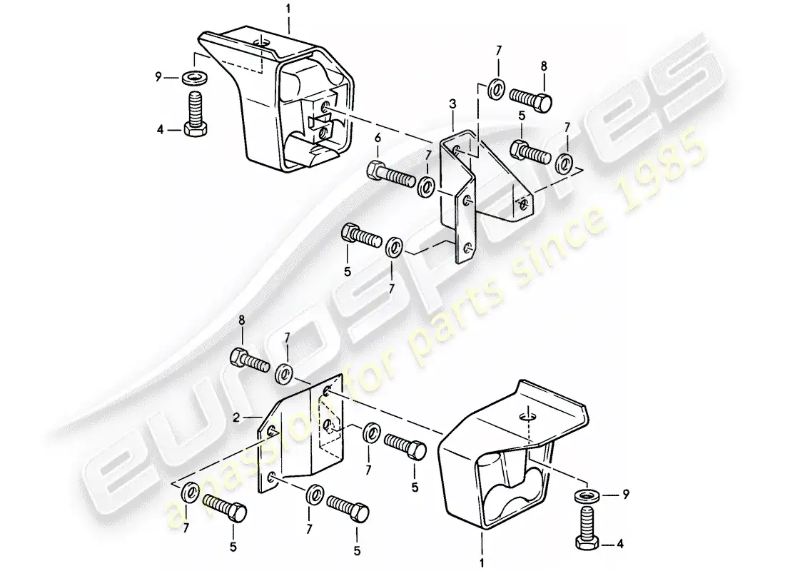 porsche 1983 (944) suspensión de la transmisión - para - caja de cambios manual diagrama de piezas