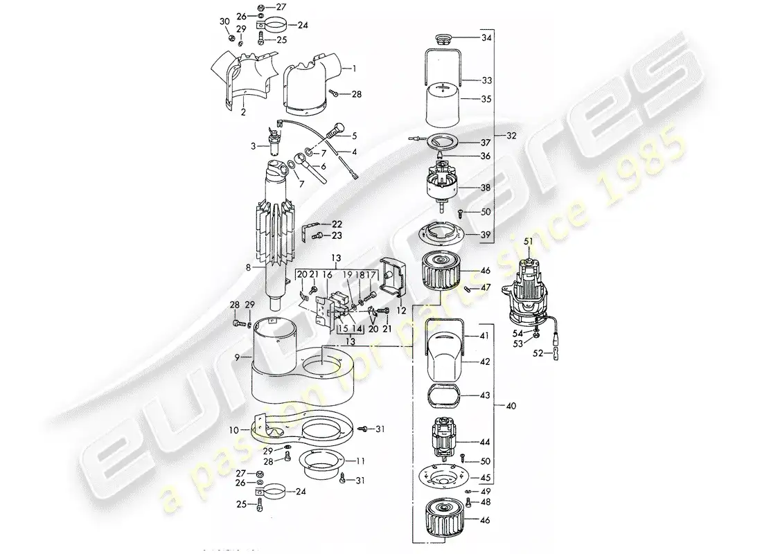 porsche 1968 (911/912) piezas únicas - calentador - - webasto - - d >> - mj 1968 diagrama de piezas