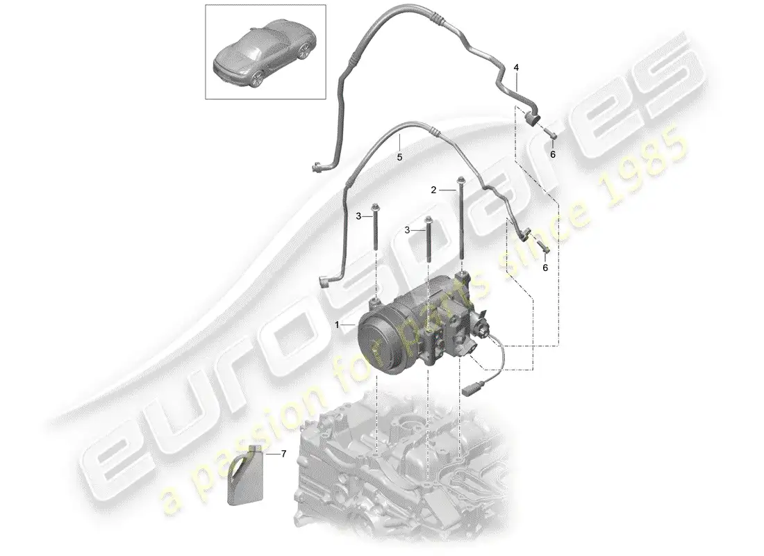 porsche 2014 (981 boxster) compresor diagrama de piezas