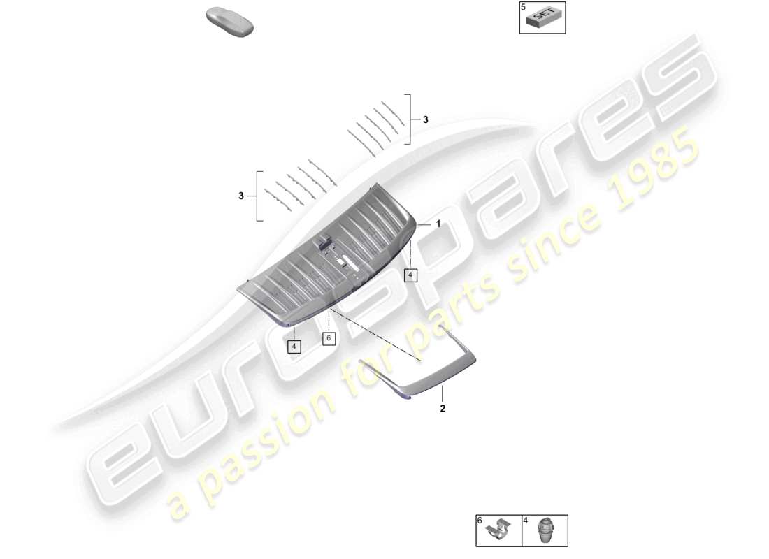 porsche 2024 (992-2) diagrama de piezas de la rejilla de ventilación del cabriolet