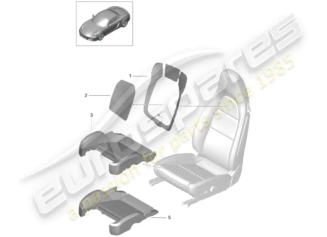 porsche 2015 (981 boxster) elemento calentador diagrama de piezas