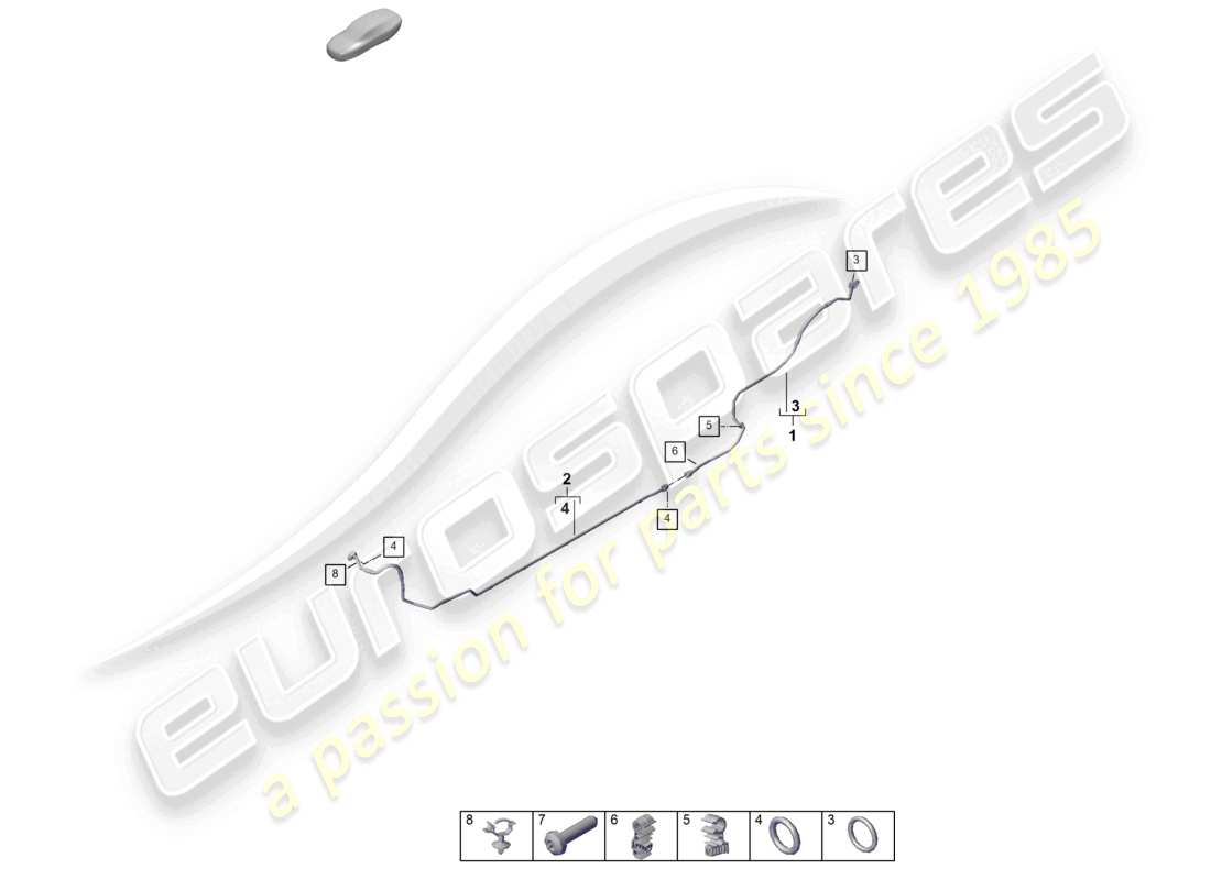 porsche 2024 (992-2) diagrama de piezas del túnel de la línea de refrigerante del aire acondicionado