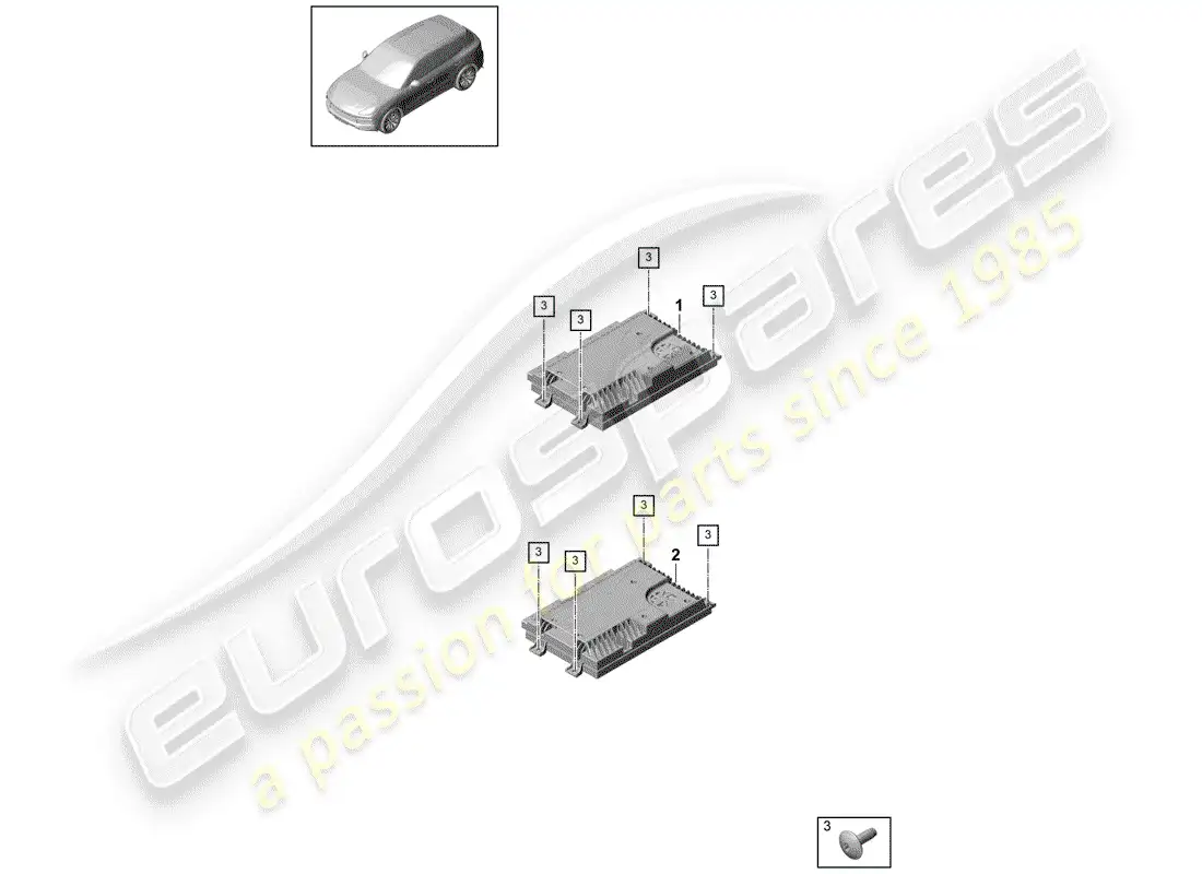 porsche 2018 (cayenne e3 9ya/9yb) amplificador diagrama de piezas