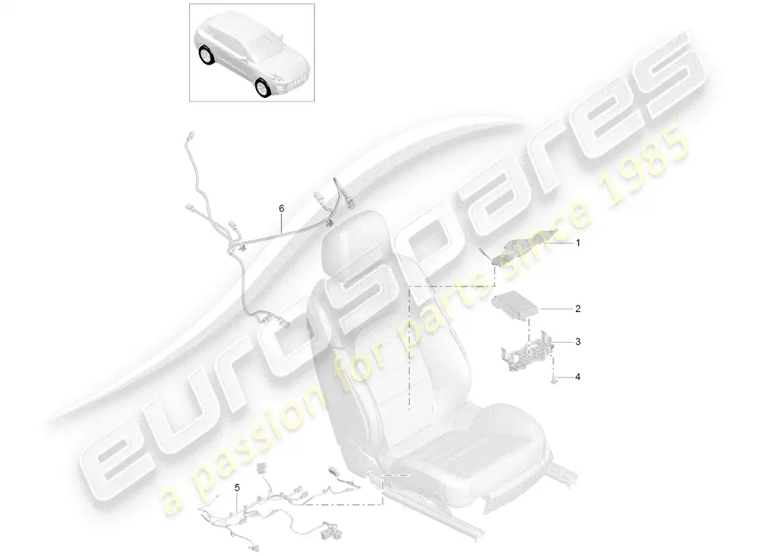 porsche 2015 (macan) electricidad diagrama de piezas