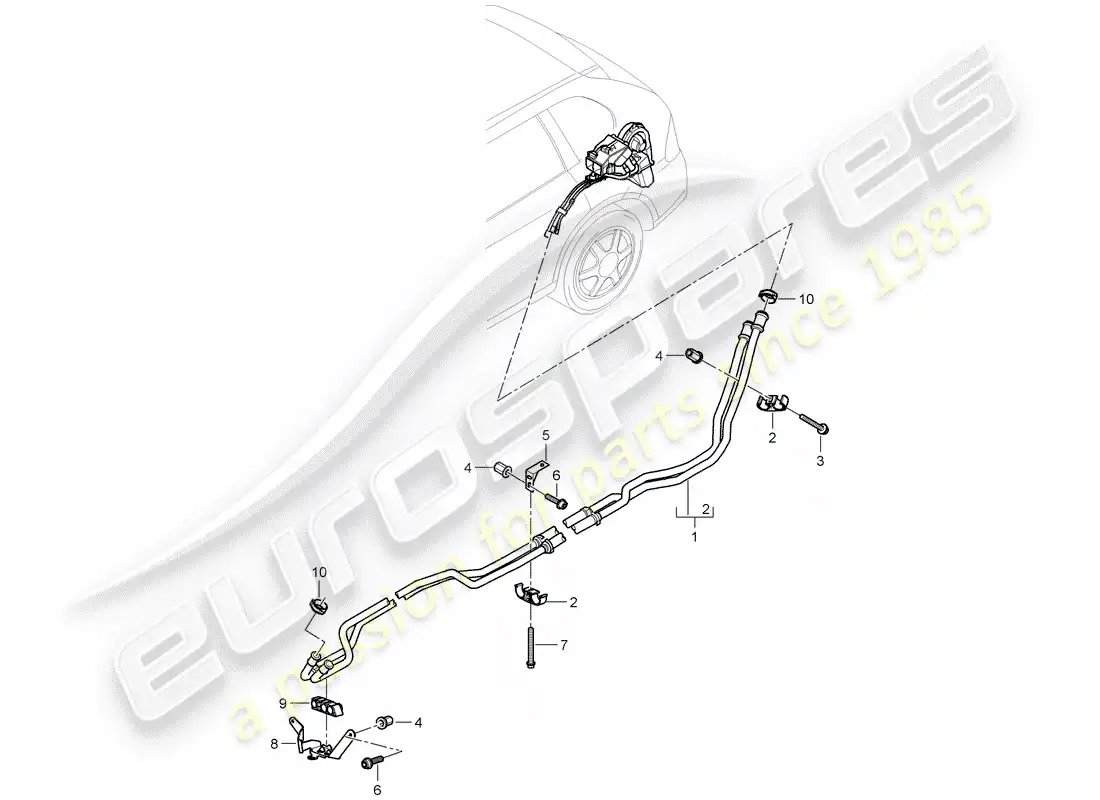 porsche 2012 (cayenne e2 92a) conducto de aire caliente diagrama de piezas