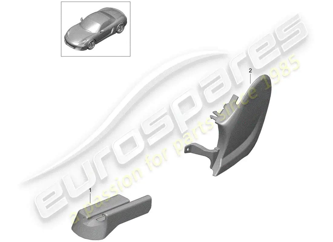 porsche 2015 (981 boxster) asiento deportivo plus diagrama de piezas
