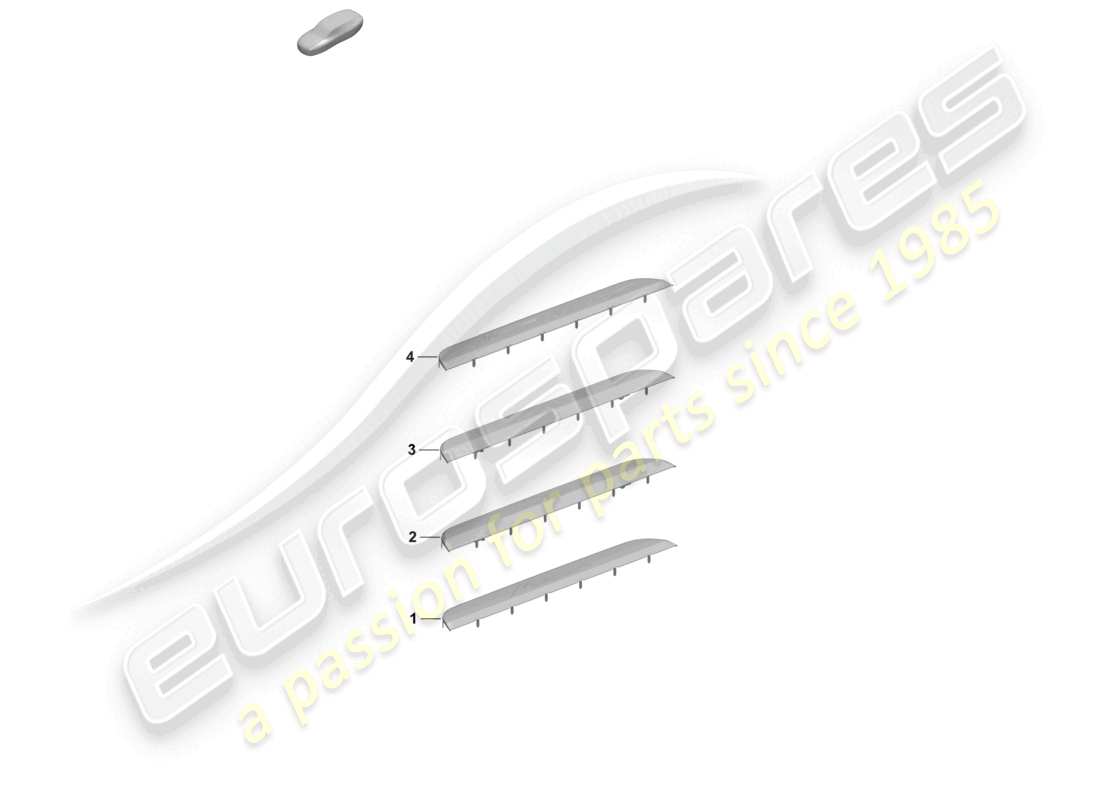 porsche 2024 (macan-e) diagrama de piezas de accesorios de la tira de moldura del umbral delantero
