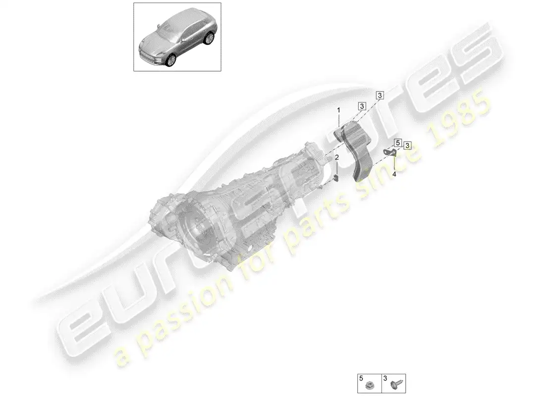 porsche 2019 (macan) ducto de aire diagrama de piezas