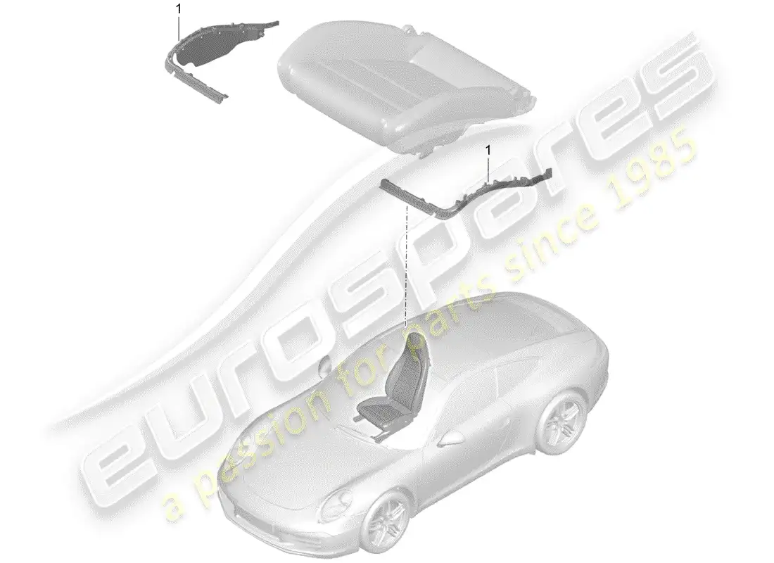 porsche 2012 (991-1) acolchado para asiento diagrama de piezas
