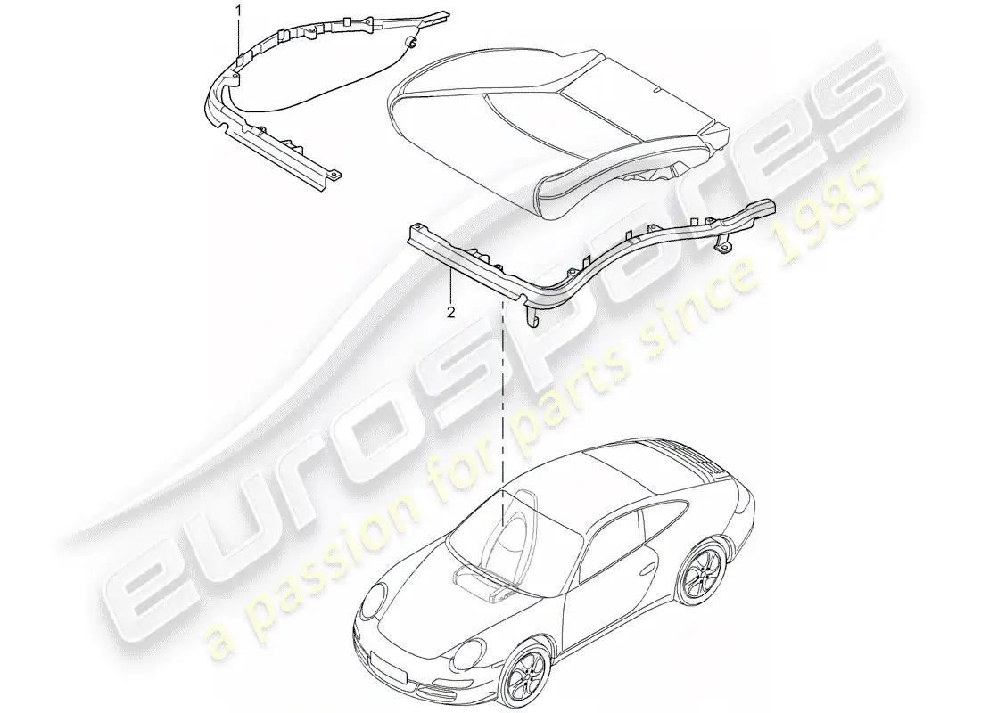 porsche 2007 (997-1) portador de cojín diagrama de piezas