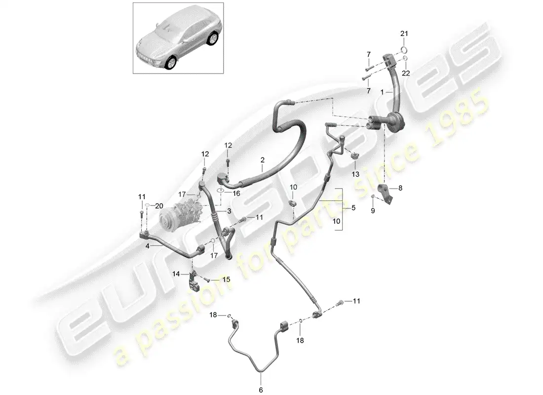 porsche 2016 (macan) circuito refrigerante diagrama de piezas