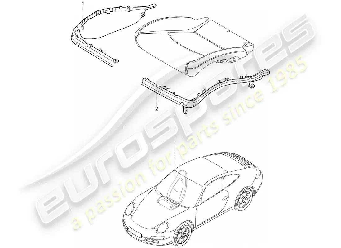 porsche 2010 (997-2) portador de cojín diagrama de piezas