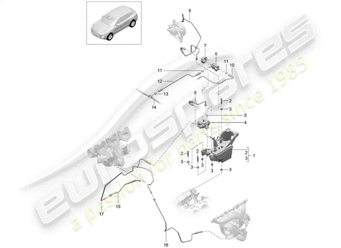 porsche 2017 (macan) para vehículos con carga diagrama de piezas