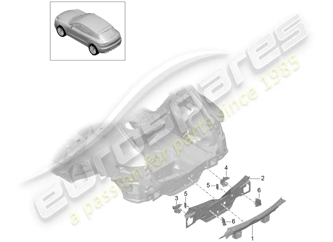 porsche 2019 (macan) placa final diagrama de piezas