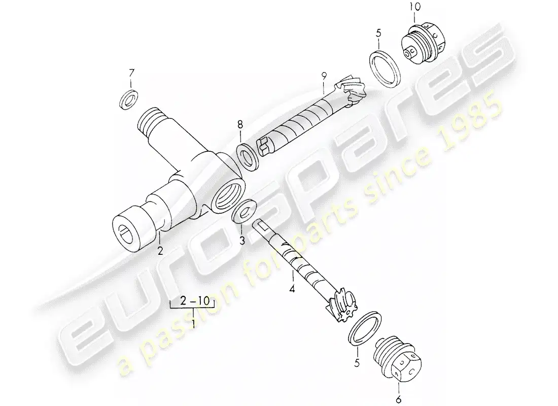 porsche 1961 (356b/356c) mecanismo de conducción - tacómetro diagrama de piezas