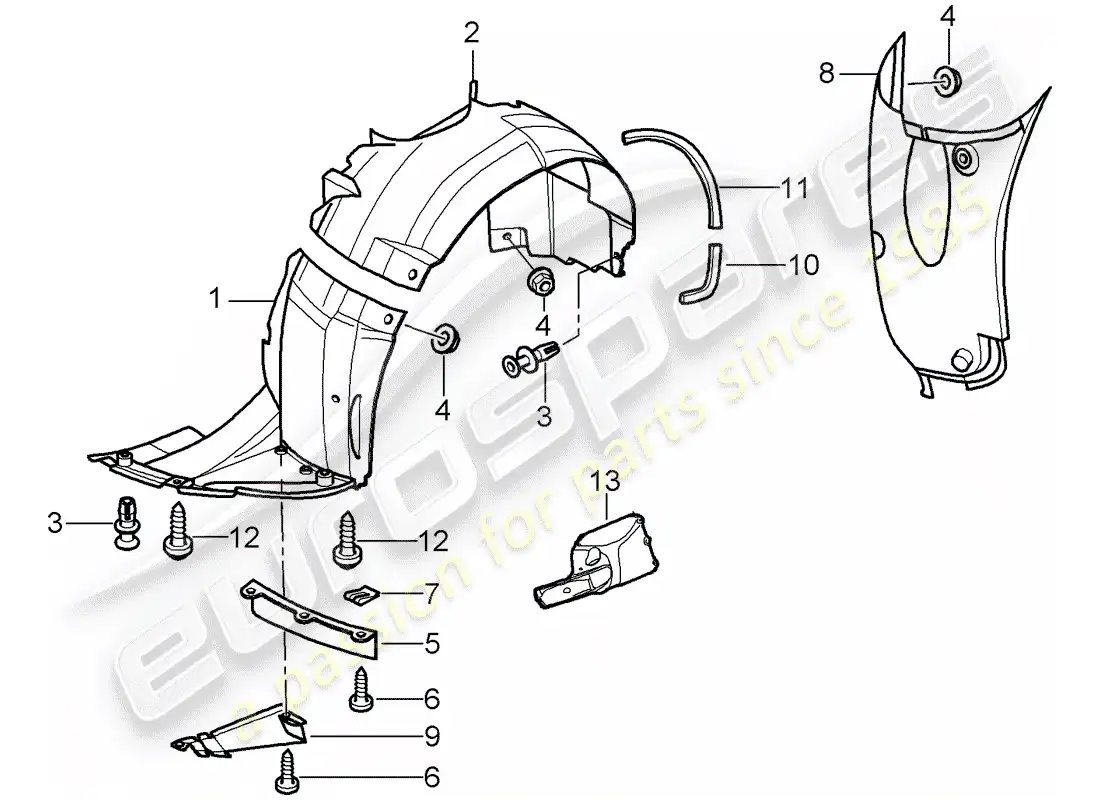 porsche 2002 (996 gt3) embellecedores - para - caja de ruedas diagrama de piezas