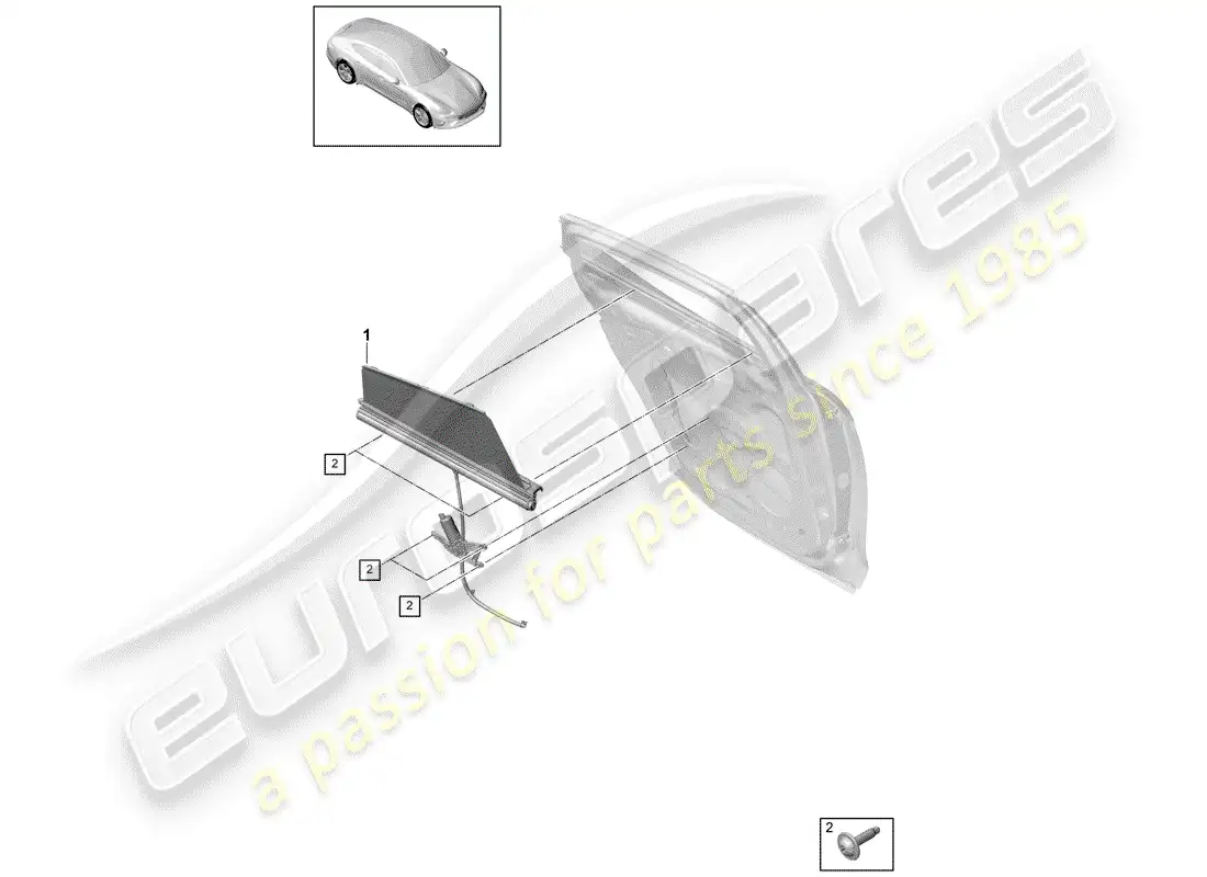 porsche 2017 (panamera 971-1) ciego diagrama de piezas