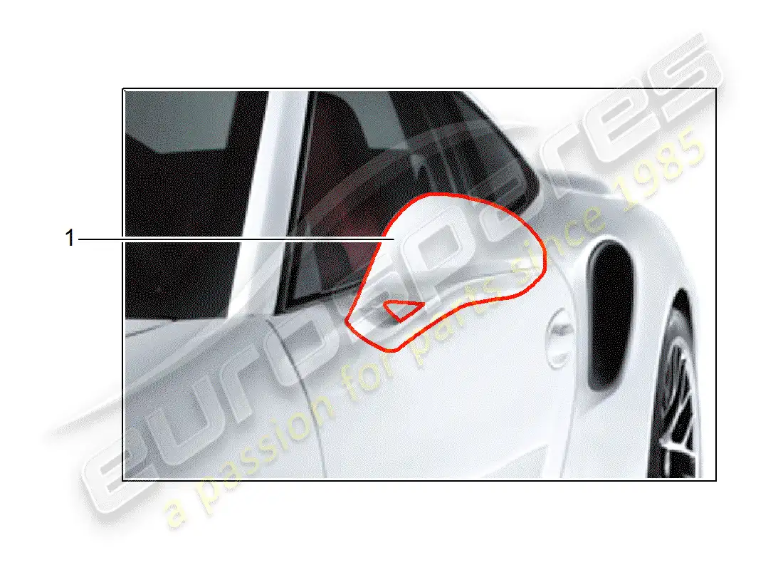 porsche 2012 (tequipment 98x/99x) espejo retrovisor diagrama de piezas