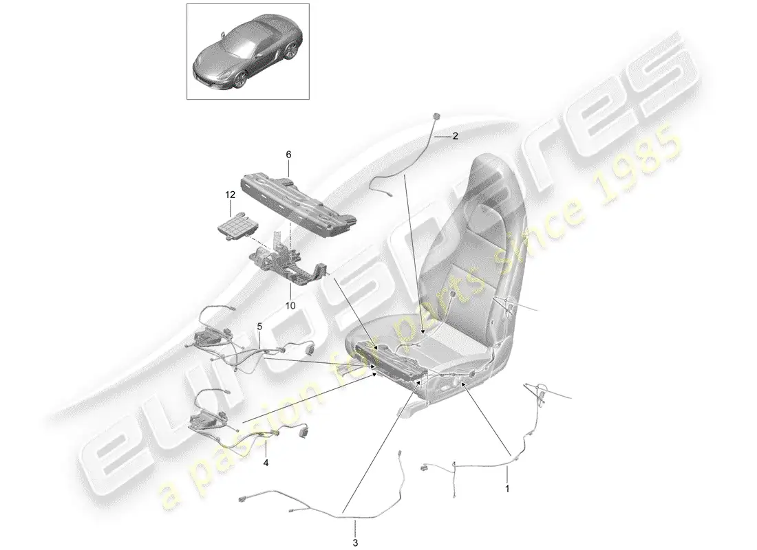 porsche 2015 (981 boxster) cableando arneses diagrama de piezas