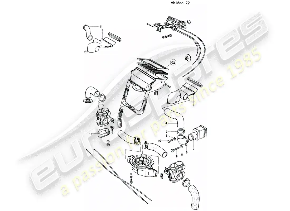 porsche 1971 (914) ventilación - calentador - d - mj 1972>> diagrama de piezas