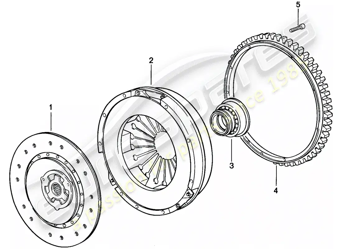 porsche 1978 (924) embrague diagrama de piezas