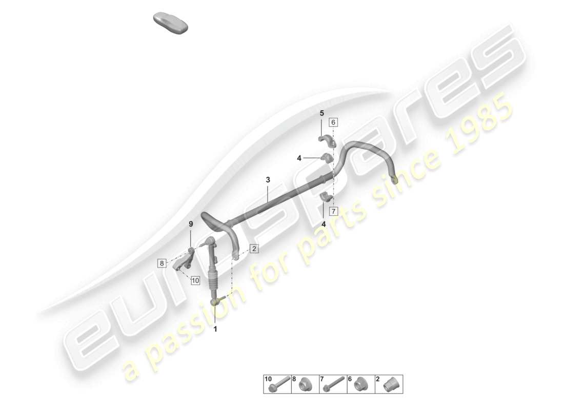 porsche 2024 (992-2) diagrama de piezas de la barra estabilizadora y la barra de acoplamiento pdcc