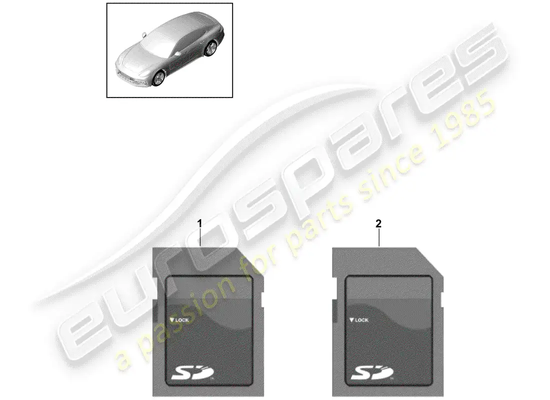 porsche 2018 (cayenne e3 9ya/9yb) tarjeta sd diagrama de piezas