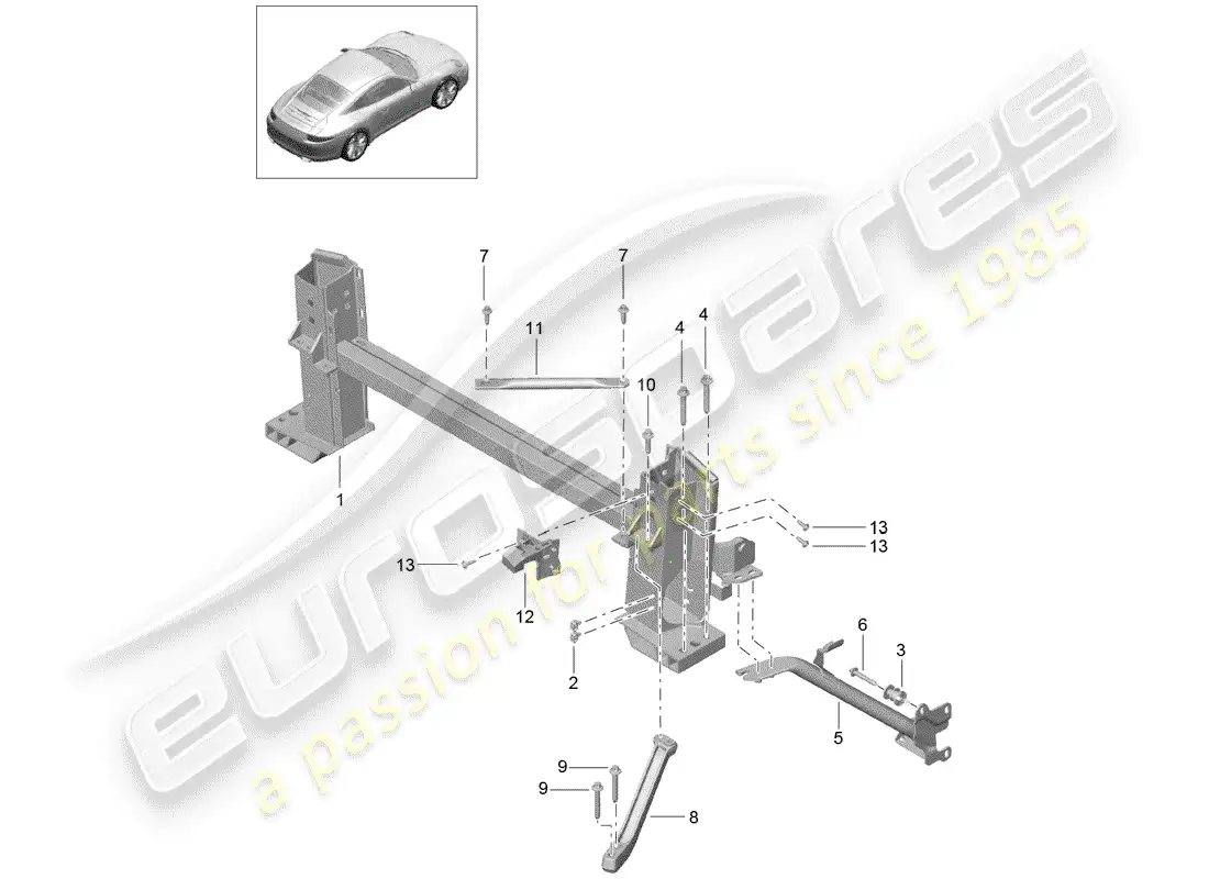 porsche 2012 (991-1) marco de retención diagrama de piezas