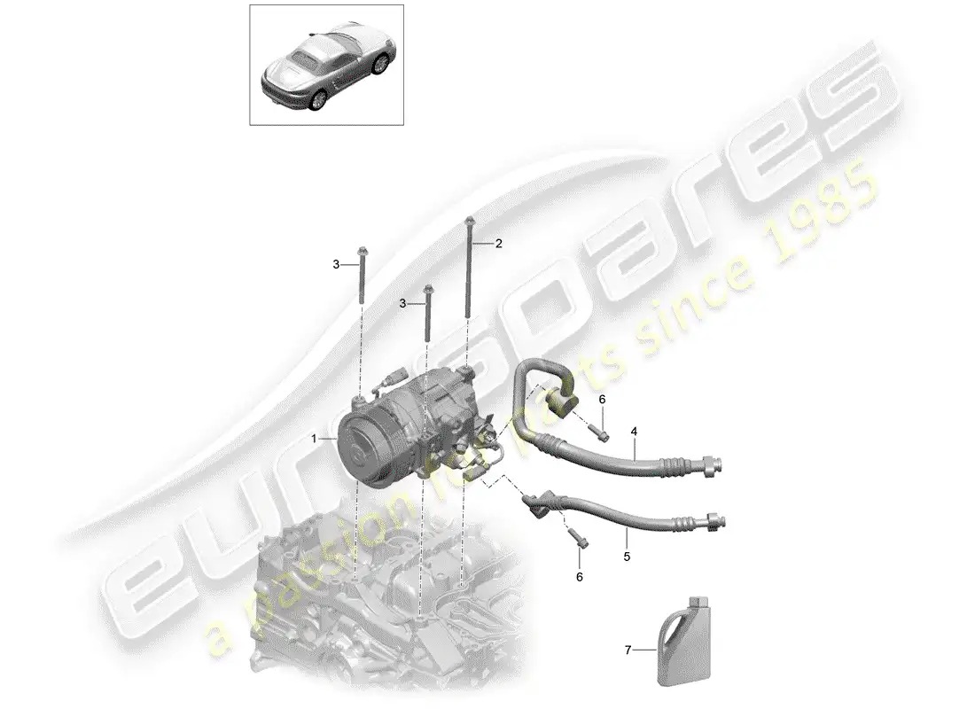 porsche 2014 (991-1) compresor diagrama de piezas