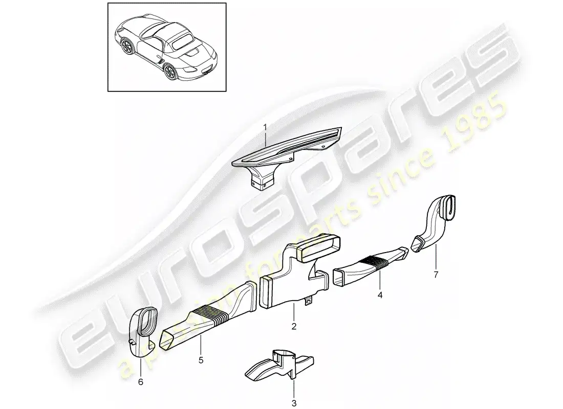 porsche 2011 (987 boxster) calentador diagrama de piezas