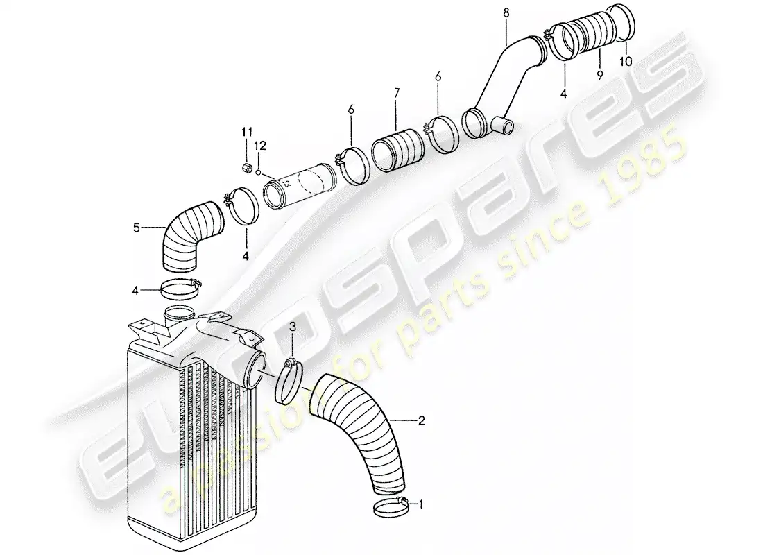 porsche 1987 (959) sobrealimentando 1 diagrama de piezas
