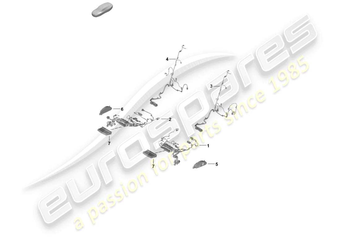 porsche 2026 (panamera 976) diagrama de piezas del asiento estándar eléctrico