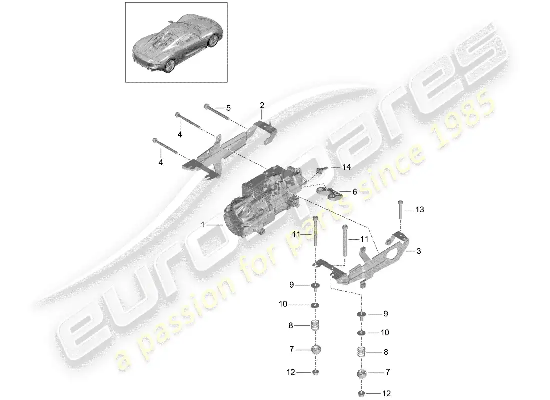 porsche 2015 (918 spyder) compresor diagrama de piezas